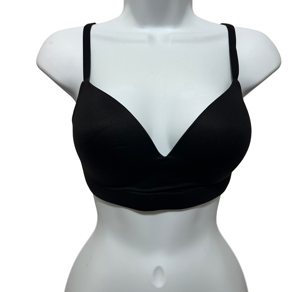 Soma Enbliss‎ Wireless Bra Black 34D Smooth Padded T Shirt Minimalist Clean Girl